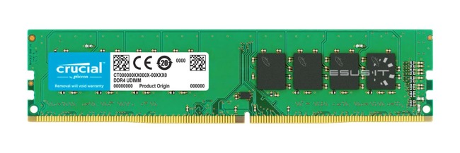 Memory RAM 1x 16GB Crucial NON-ECC UNBUFFERED DDR4 2400MHz PC4-19200 UDIMM | CT16G4DFD824A