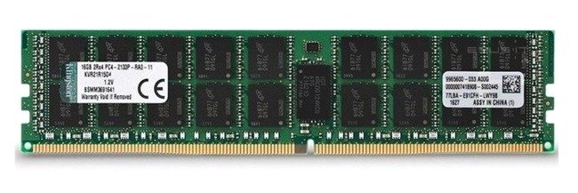 Memory RAM 1x 16GB Kingston ECC REGISTERED DDR4  2133MHz PC4-17000 RDIMM | KVR21R15D4/16