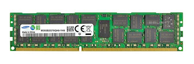 Memory RAM 1x 16GB Samsung ECC REGISTERED DDR3  1333MHz PC3-10600 RDIMM | M393B2G70QH0-YH9