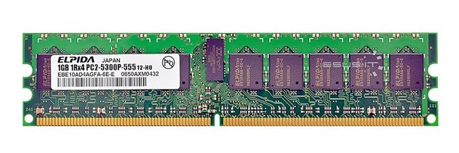 Memory RAM 1x 1GB Samsung ECC REGISTERED DDR2  667MHz PC2-5300 RDIMM | EBE10AD4AGFA-6E-E