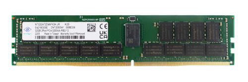 Memory RAM 1x 32GB Nanya DDR4 2Rx4 3200MHz PC4-25600 ECC REGISTERED  | NT32GA72D4NFX3K-JR