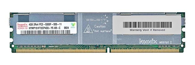 Memory RAM 1x 4GB Hynix ECC FULLY BUFFERED DDR2 667MHz PC2-5300 FBDIMM | HYMP151F72CP4D3-Y5