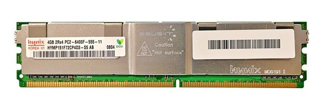 Memory RAM 1x 4GB Hynix ECC FULLY BUFFERED DDR2 800MHz PC2-6400 FBDIMM | HYMP151F72CP4D3-S5