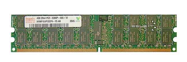 Memory RAM 1x 4GB Hynix ECC REGISTERED DDR2  667MHz PC2-5300 RDIMM | HYMP151P72CP4-Y5