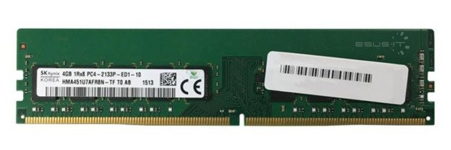 Memory RAM 1x 4GB Hynix ECC UNBUFFERED DDR4  2133MHz PC4-17000 UDIMM | HMA451U7AFR8N-TF