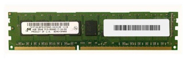 Memory RAM 1x 4GB Micron ECC UNBUFFERED DDR3  1066MHz PC3-8500 UDIMM | MT18JSF51272AZ-1G1