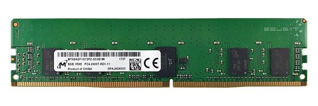 Memory RAM 1x 8GB Micron ECC REGISTERED DDR4 1Rx8 2400MHz PC4-19200 RDIMM | MTA9ASF1G72PZ-2G3